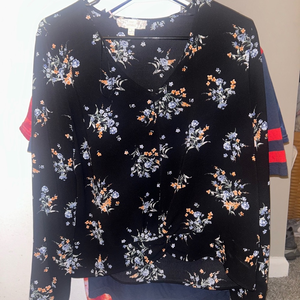 Floral Black Women's Top